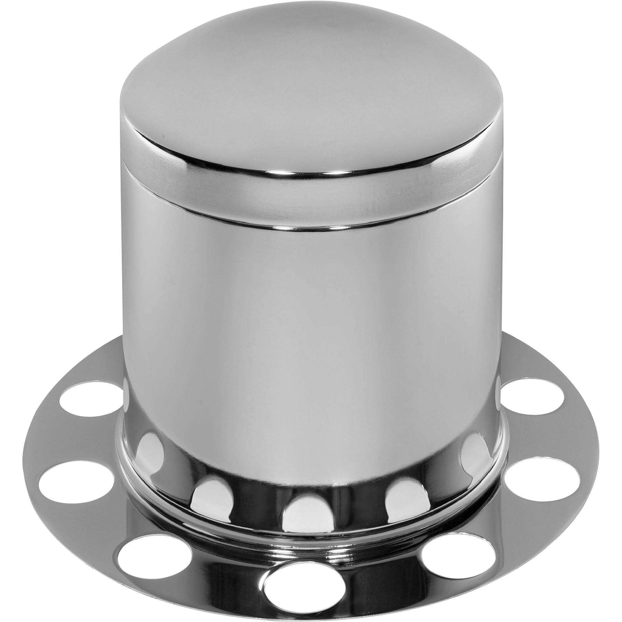 Roadmaster Chrome Rear Axle Cover with Pop-Off Cap, Fits 20in., 22 1/2in. and 24 1/2in. Steel Wheels with 10 Lugs and 1 1/2in. Nuts, Model# 0340
